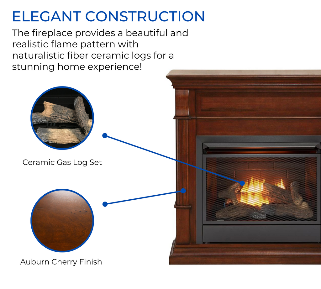 Duluth Forge Dual Fuel Ventless Gas Fireplace With Mantel 26,000