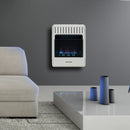Avenger Dual Fuel Ventless Blue Flame Gas Space Heater With Blower and Base Feet - 20,000 BTU, T-Stat Control - Model