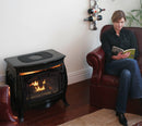 Duluth Forge Dual Fuel Ventless Gas Stove - 26,000 BTU, Remote Control, Gloss Black Finish - Model