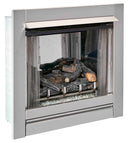 Duluth Forge Ventless Stainless Outdoor Gas Fireplace Insert With Glass Media and Log Set - 24,000 BTU, Manual Control - Model