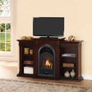 ProCom Dual Fuel Ventless Gas Fireplace System - 10,000 BTU, T-Stat Control, Chocolate Finish with Shelves - Model