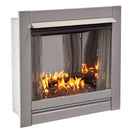 Duluth Forge Ventless Stainless Outdoor Gas Fireplace Insert With Reflective Black Glass Media - 24,000 BTU, Manual Control - Model