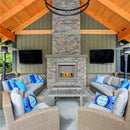 Duluth Forge Ventless Stainless Outdoor Gas Fireplace Insert With Reflective Emerald Glass Media - 24,000 BTU, Manual Control - Model