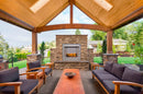 Bluegrass Living Stainless Outdoor Gas Fireplace Insert With Reflective Black Glass Media - 24,000 BTU, Manual Control - Model