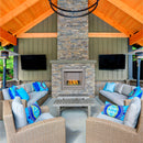 Bluegrass Living Stainless Outdoor Gas Fireplace Insert With Reflective Emerald Glass Media - 24,000 BTU, Manual Control - Model