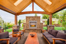 Bluegrass Living Stainless Outdoor Gas Fireplace Insert With Reflective Emerald Glass Media - 24,000 BTU, Manual Control - Model