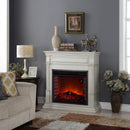 Duluth Forge Full Size Electric Fireplace - Remote Control, Antique White Finish - Model