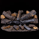 Duluth Forge Ventless Dual Fuel Gas Log Set - 30 in. Berkshire Stacked Oak, 33,000 BTU, Remote Control - Model