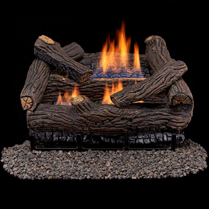 Duluth Forge Ventless Propane Gas Log Set - Size_18 in. Stacked Red Oak, 30,000 BTU, Manual Control - Model