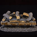Duluth Forge Ventless Dual Fuel Log Set - 24 in. Split Red Oak, 33,000 BTU, T-Stat Control - Model