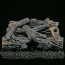 Lost River Ventless Dual Fuel Gas Log Set - 24" Split Bark, Remote Control - 32,000 BTU