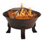 Bluegrass Living 26 Inch Cast Iron Deep Bowl Fire Pit with Cooking Grid, Weather Cover, Spark Screen, and Poker - Model