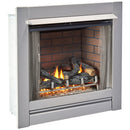 Duluth Forge Outdoor Fireplace Insert With Concrete Log Set and Sandstone Brick Fiber Liner - Model