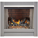 Bluegrass Living Outdoor Fireplace Insert With Concrete Log Set and Sandstone Brick Fiber Liner - Model