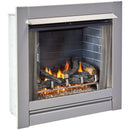 Duluth Forge Outdoor Fireplace Insert With Concrete Log Set and Slate Gray Brick Fiber Liner - Model