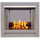Duluth Forge Ventless Stainless Outdoor Gas Fireplace Insert With Reflective Copper Glass Media - 24,000 BTU, Manual Control - Model