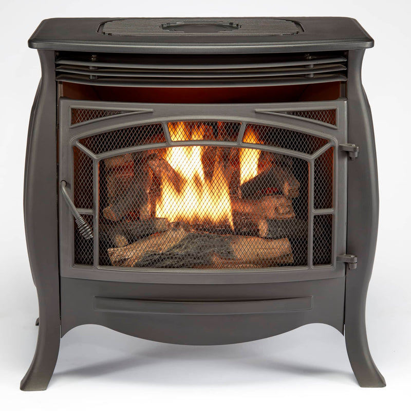 Duluth Forge Dual Fuel Ventless Gas Stove - 26,000 BTU, Remote Control, Matte Black Finish - Model