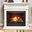 Duluth Forge Dual Fuel Ventless Gas Fireplace With Mantel - 26,000 BTU, T-Stat Control, Antique White Finish - Model