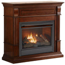 Duluth Forge Dual Fuel Ventless Gas Fireplace With Mantel - 26,000 BTU, Remote Control, Auburn Cherry Finish - Model