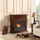 Duluth Forge Dual Fuel Ventless Gas Fireplace With Mantel - 26,000 BTU, Remote Control, Auburn Cherry Finish - Model