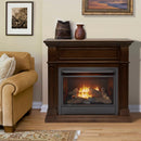 Duluth Forge Dual Fuel Ventless Gas Fireplace With Mantel - 26,000 BTU, Remote Control, Walnut Finish - Model