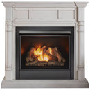 Duluth Forge Full Size Dual Fuel Ventless Gas Fireplace With Mantel - 32,000 BTU, Remote Control, Antique White Finish - Model