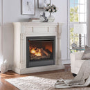 Duluth Forge Full Size Dual Fuel Ventless Gas Fireplace With Mantel - 32,000 BTU, Remote Control, Antique White Finish - Model