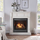 Duluth Forge Full Size Dual Fuel Ventless Gas Fireplace With Mantel - 32,000 BTU, Remote Control, Antique White Finish - Model