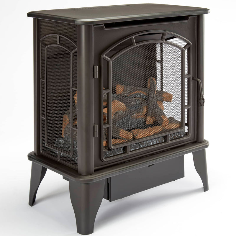 Bluegrass Living BTSD23RT, Vent Free Indoor Stove 23,000 BTU, Dual Fuel Propane and Natural Gas, Yellow Flame Remote Thermostat Control, Black