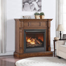 Duluth Forge Full Size Dual Fuel Ventless Gas Fireplace With Mantel - 32,000 BTU, Remote Control, Walnut Finish - Model