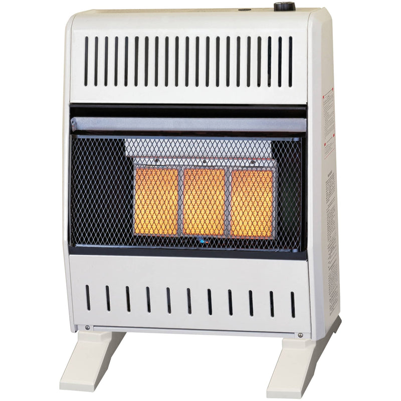 ProCom Heating Natural Gas Ventless Infrared Plaque Heater With Base Feet - 18,000 BTU, Manual Control - Model