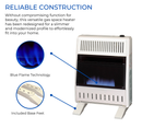 ProCom Heating Natural Gas Ventless Infrared Plaque Heater With Base Feet - 18,000 BTU, Manual Control - Model