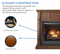 Duluth Forge Full Size Dual Fuel Ventless Gas Fireplace With Mantel - 32,000 BTU, Remote Control, Walnut Finish - Model