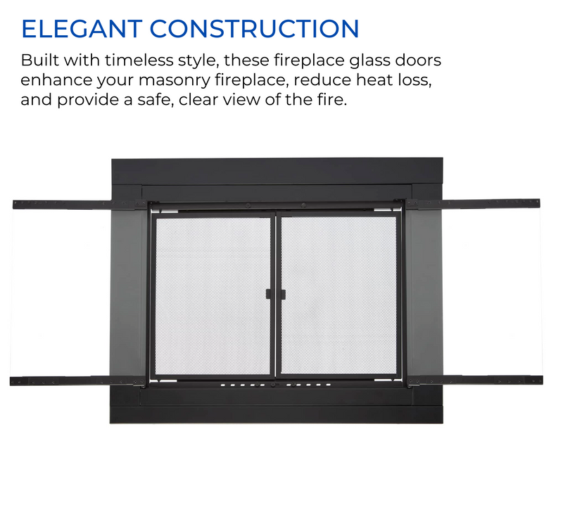 Bluegrass Living Harland Fireplace Glass Doors With Screen, Small - Model