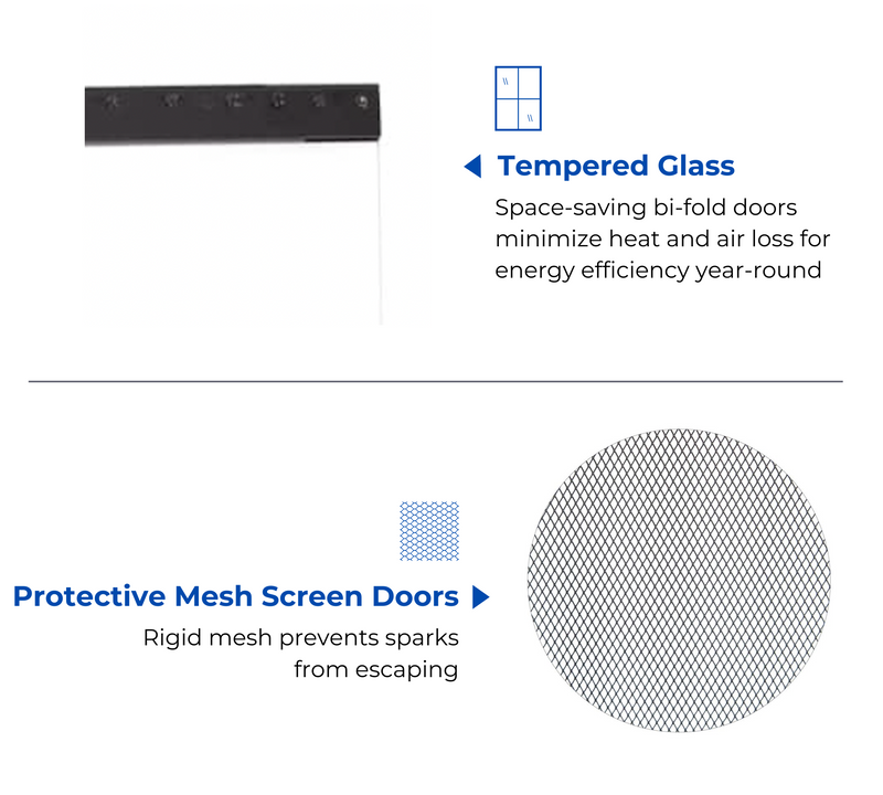 Bluegrass Living Harland Fireplace Glass Doors With Screen, Small - Model