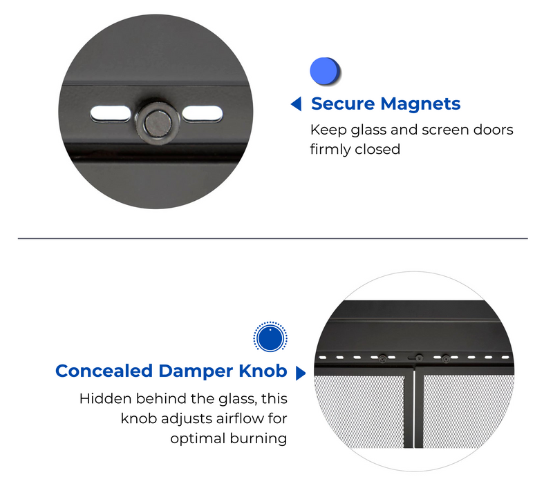 Bluegrass Living Harland Fireplace Glass Doors With Screen, Small - Model