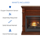 Duluth Forge Dual Fuel Ventless Gas Fireplace With Mantel - 26,000 BTU, Remote Control, Auburn Cherry Finish - Model