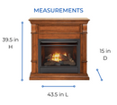 Duluth Forge Dual Fuel Ventless Gas Fireplace With Mantel - 26,000 BTU, T-Stat Control, Apple Spice Finish - Model DFS-300T-3AS