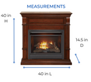 Duluth Forge Dual Fuel Ventless Gas Fireplace With Mantel - 26,000 BTU, Remote Control, Auburn Cherry Finish - Model