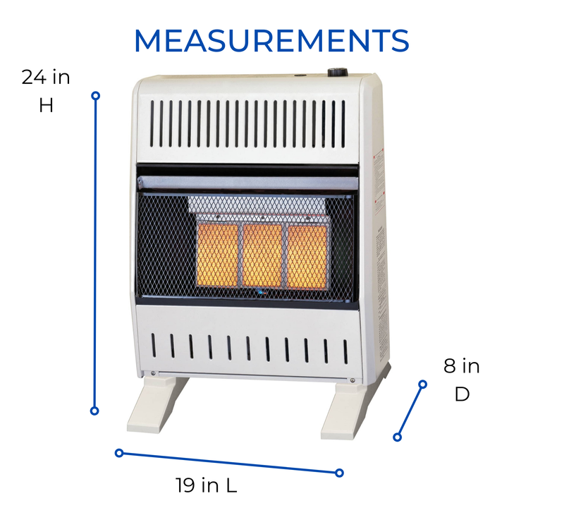 ProCom Heating Natural Gas Ventless Infrared Plaque Heater With Base Feet - 18,000 BTU, Manual Control - Model