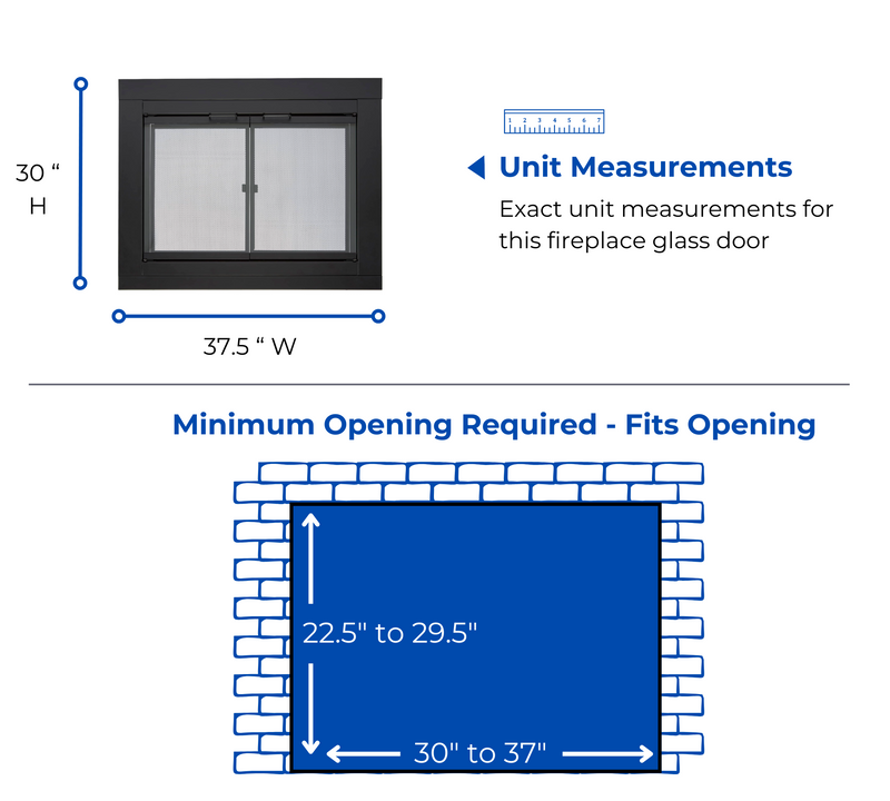 Bluegrass Living Harland Fireplace Glass Doors With Screen, Small - Model