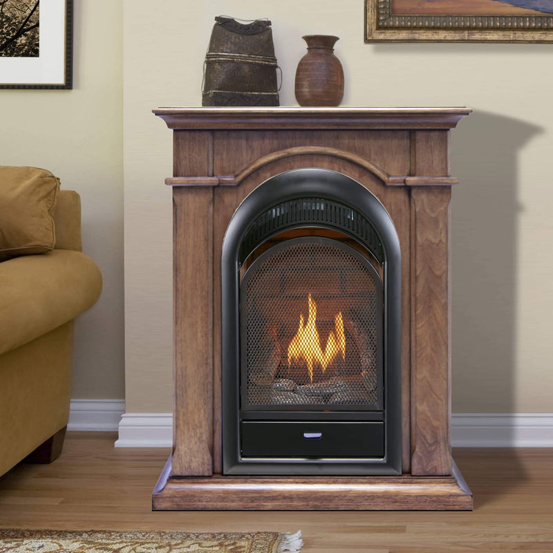 Bluegrass Living Vent Free Natural Gas Fireplace System - 10,000 BTU, T-Stat Control, Toasted Almond Finish - Model
