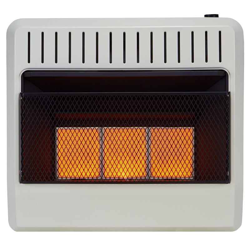 Avenger Dual Fuel Ventless Infrared Gas Space Heater With Base Feet - 30,000 BTU, T-Stat Control - Model