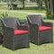 Sea Island Wicker Patio Lounge Chair Set With Red Cushion - Set of 2 - Model