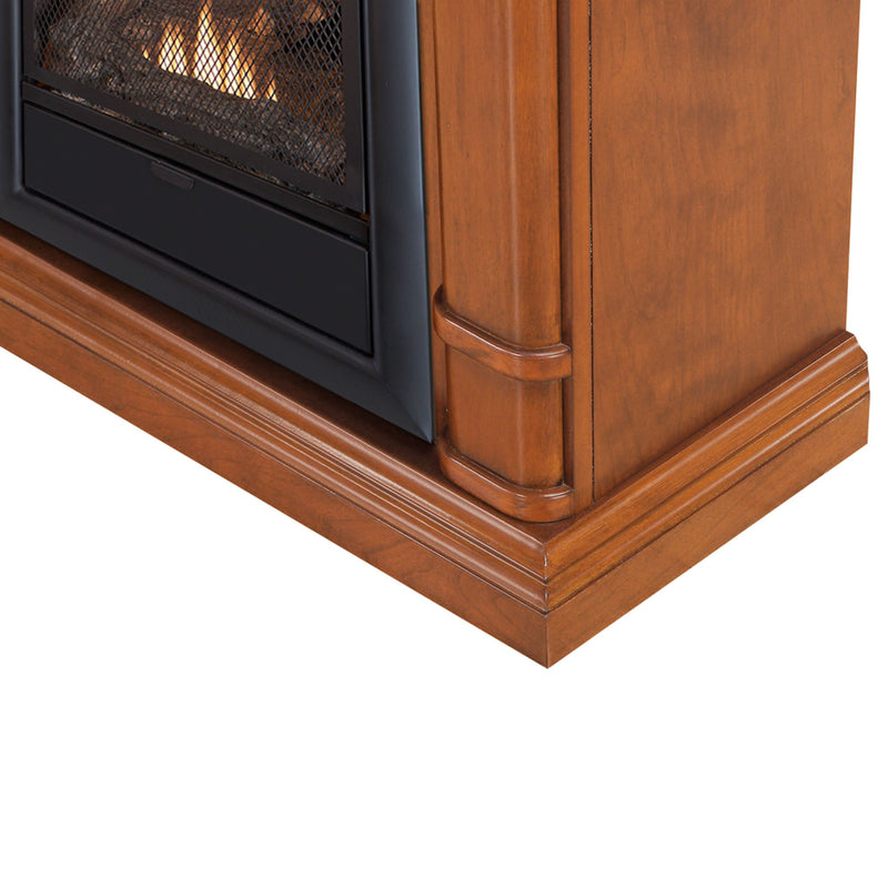 Duluth Forge Dual Fuel Ventless Gas Fireplace With Mantel - 15,000 BTU, T-Stat, Apple Spice Finish - Model