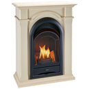 ProCom Dual Fuel Ventless Gas Fireplace System With Corner Combo Mantel - 15,000 BTU, T-Stat, Antique White Finish - Model