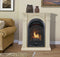 ProCom Dual Fuel Ventless Gas Fireplace System With Corner Combo Mantel - 15,000 BTU, T-Stat, Antique White Finish - Model