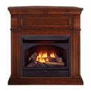 ProCom Dual Fuel Ventless Gas Fireplace System - 26,000 BTU, T-Stat Control, Chestnut Oak Finish - Model