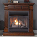 Duluth Forge Dual Fuel Ventless Gas Fireplace With Mantel - 32,000 BTU, Remote Control, Auburn Cherry Finish - Model