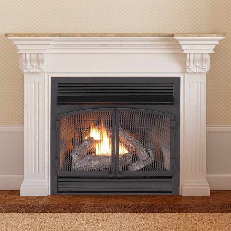 Duluth Forge Dual Fuel Ventless Gas Fireplace Insert - 32,000 BTU, T-Stat Control - Model